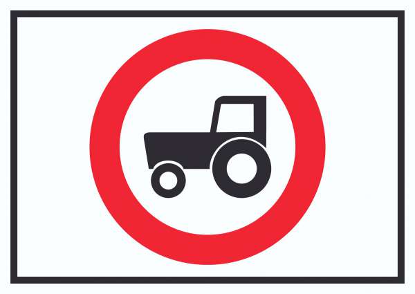 Durchfahrt verboten Trecker Symbol Schild