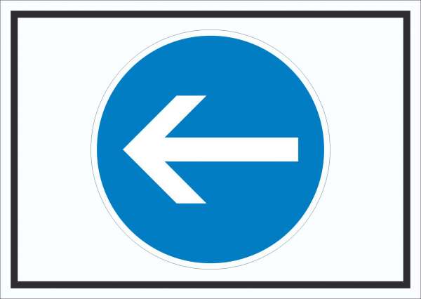 Schild Fahrtrichtung hier links Symbol