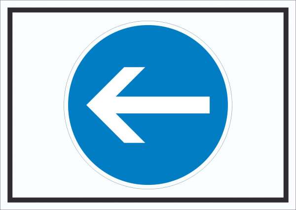 Schild Fahrtrichtung hier links Symbol