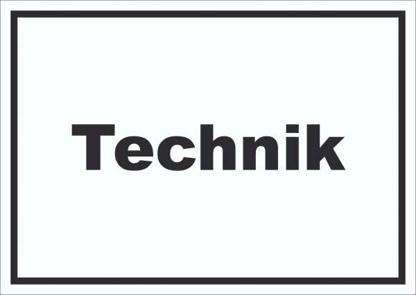 Technik Schild mit Text Hauswirtschaftsraum waagerecht