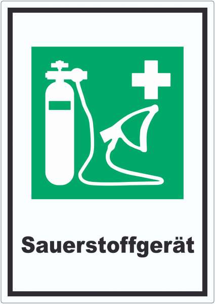 Sauerstoffgerät Aufkleber