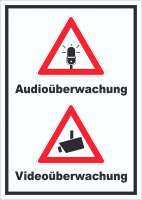 Achtung Audio- und Videoüberwachung Schild hochkant Achtung Audio- und Videoüberwachung Schild hochkant
