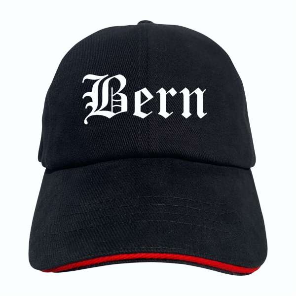 Bern Cappy - Altdeutsch bedruckt - Schirmmütze - Schwarz-Rotes Cap