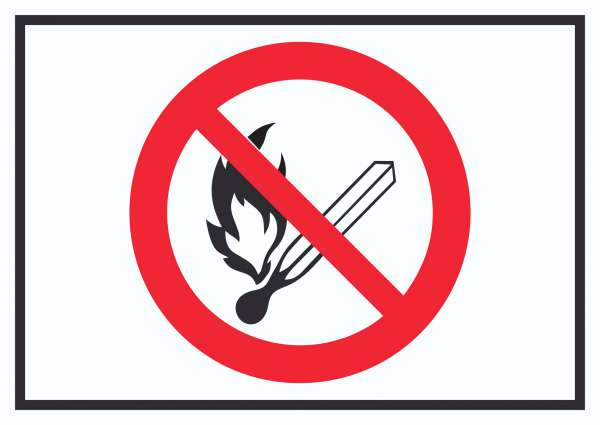 Feuer und offenes Licht verboten Symbol Schild