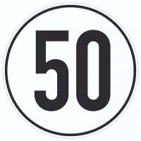 50km/h Geschwindigkeit Aufkleber Kreis 50km/h Geschwindigkeit Aufkleber Kreis