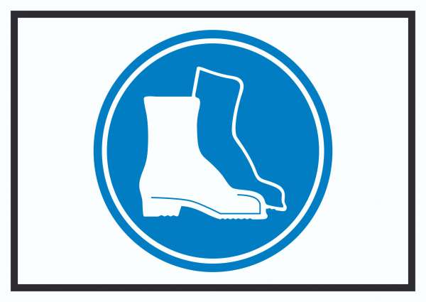 Sicherheitsschuhe tragen Symbol Schild