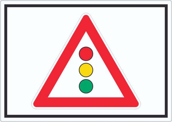 Aufkleber Achtung Ampel Symbol
