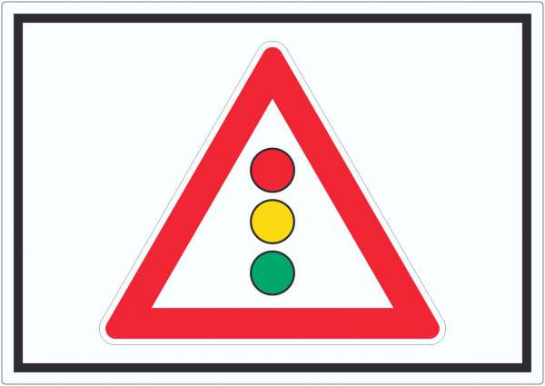 Aufkleber Achtung Ampel Symbol