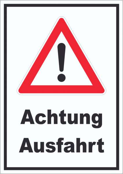 Achtung Ausfahrt Symbol Aufkleber