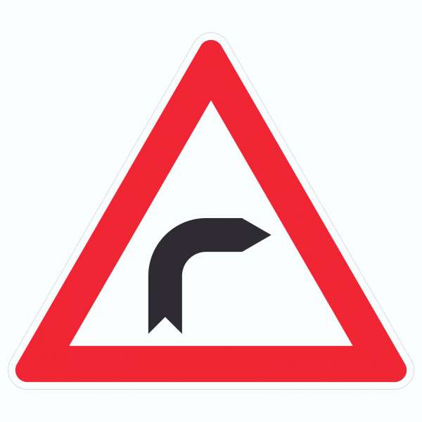Aufkleber Dreick Achtung Kurve rechts Symbol