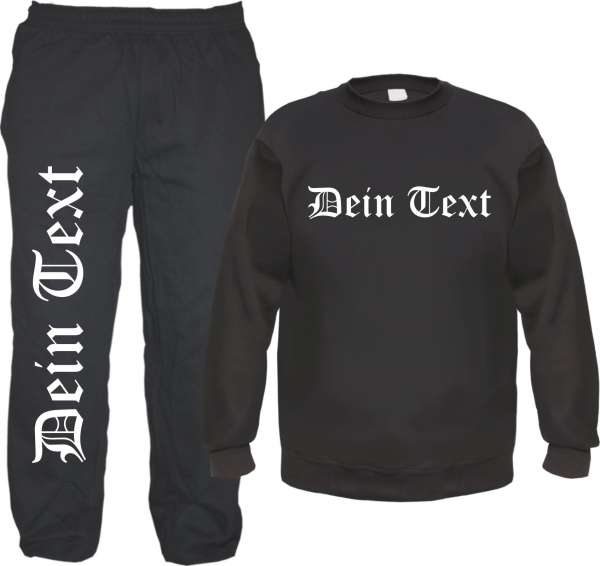 Individueller Jogginganzug - altdeutsch gerade - mit Rundhals-Sweatshirt