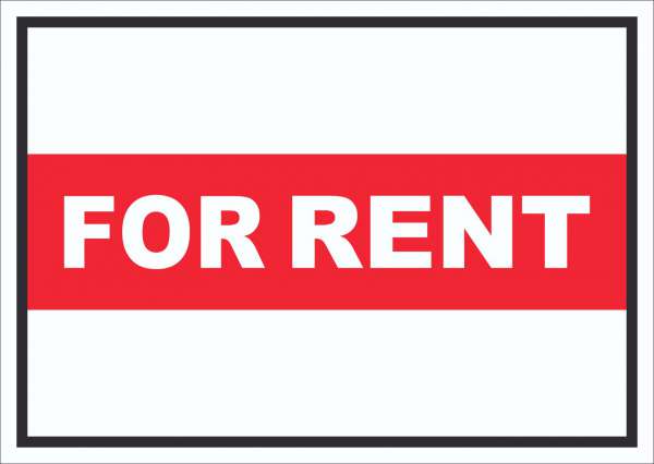 For Rent Schild mit Text Verkaufsschild