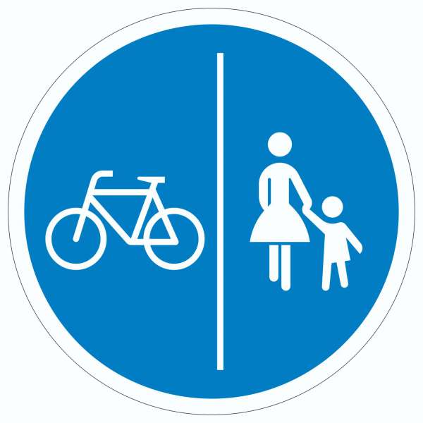 Aufkleber Kreis Getrennter Rad- und Gehweg Symbol