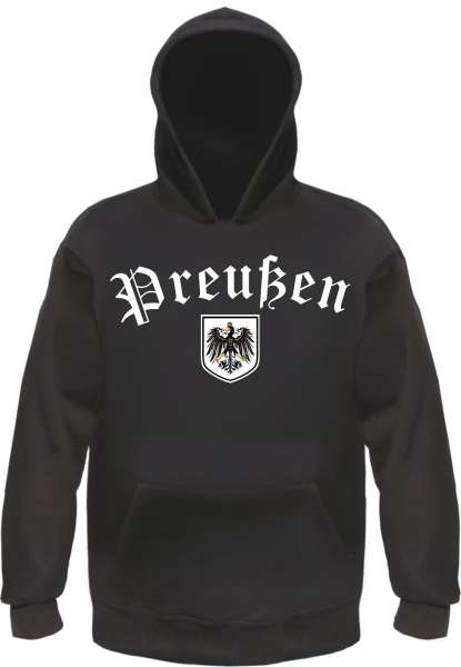 Preussen Kapuzensweatshirt - Altdeutsch mit Wappen - Hoodie Kapuzenpullover