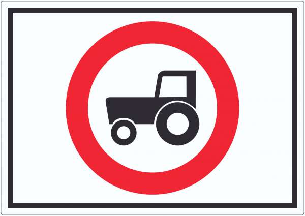 Durchfahrt verboten Trecker Symbol Aufkleber