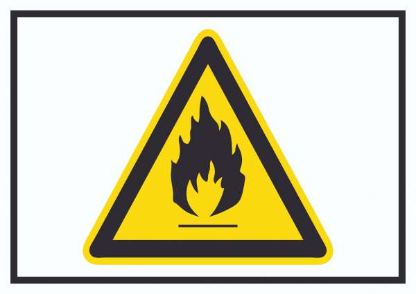 Vorsicht Feuergefährliche Stoffe Symbol Schild