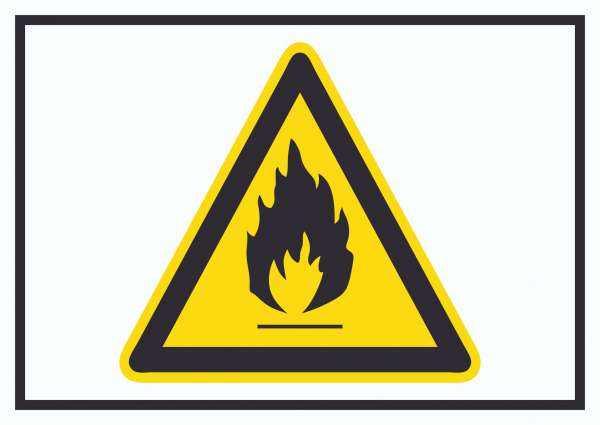Vorsicht Feuergefährliche Stoffe Symbol Schild