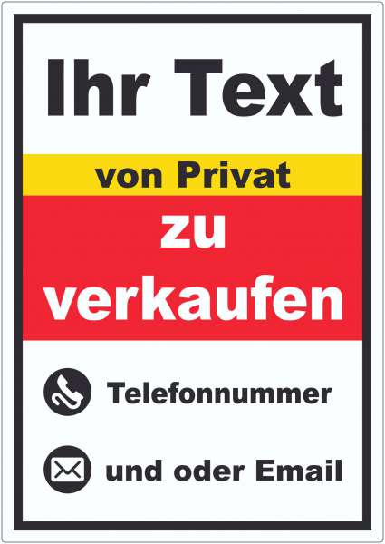 Wunschtext zu verkaufen Aufkleber von Privat Hochkant