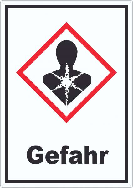 Aufkleber Gesundheitsgefahr Gefahr Sensibilisierung der Atemwege