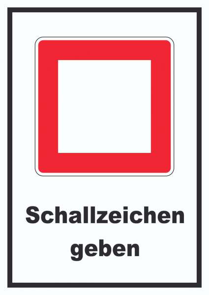 Schallzeichen geben Schild mit Symbol und text Horn benutzen