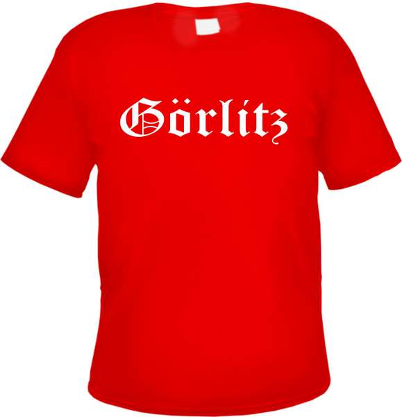 Görlitz Herren T-Shirt - Altdeutsch - Rotes Tee Shirt