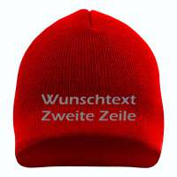 Beanie mit Wunschtext - Rot - Blockschrift - bestickt - Mütze Strickmütze Beanie mit Wunschtext - Rot - Blockschrift - bestickt - Mütze Strickmütze