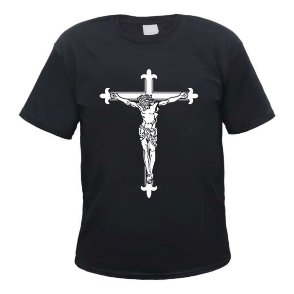 Jesus Christus mit Kreuz Herren T-Shirt - Druck - Tee Shirt