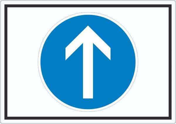 Aufkleber Fahrtrichtung geradeaus Symbol