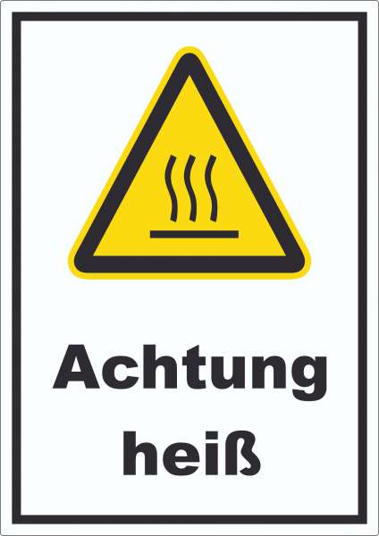 Achtung heiß Aufkleber