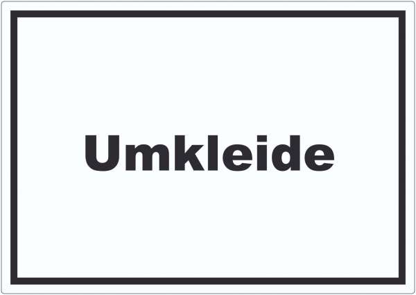 Umkleide Aufkleber mit Text Ankleide Kabine waagerecht