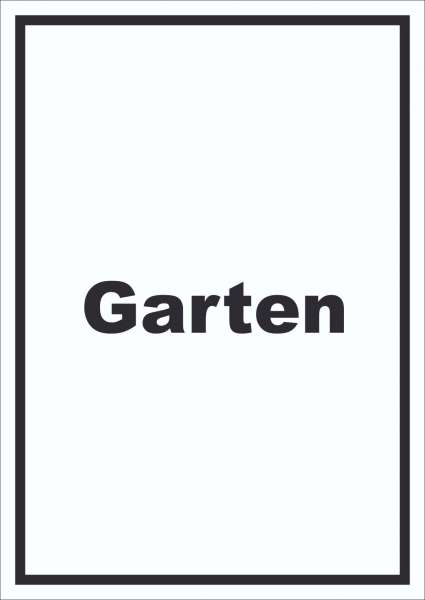 Garten Schild mit Text Blumen Rasen hochkant