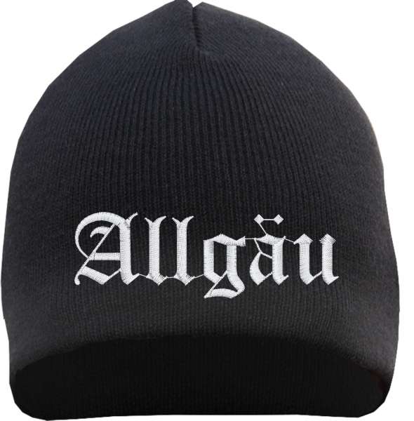 Allgäu Beanie Mütze - Altdeutsch - Bestickt - Strickmütze Wintermütze