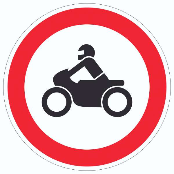 Aufkleber Kreis Verbot Krafträder Symbol