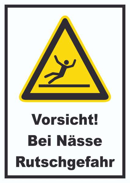 Vorsicht Bei Nässe Rutschgefahr Schild