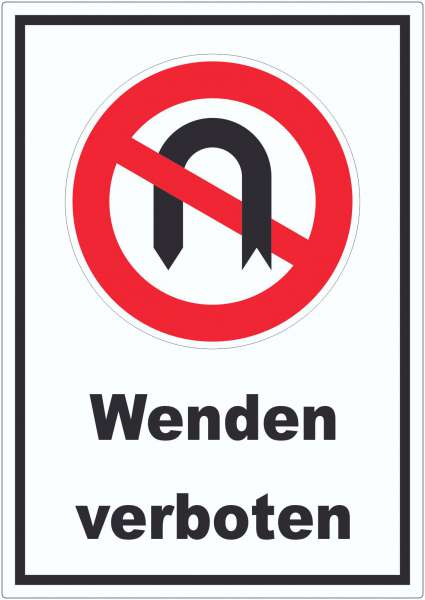 Wendeverbot Aufkleber