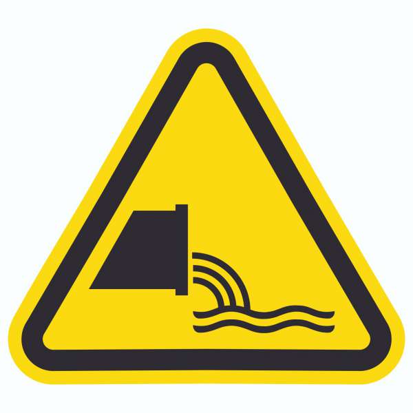 Aufkleber Dreick Warnung Abwassereinleitung Symbol