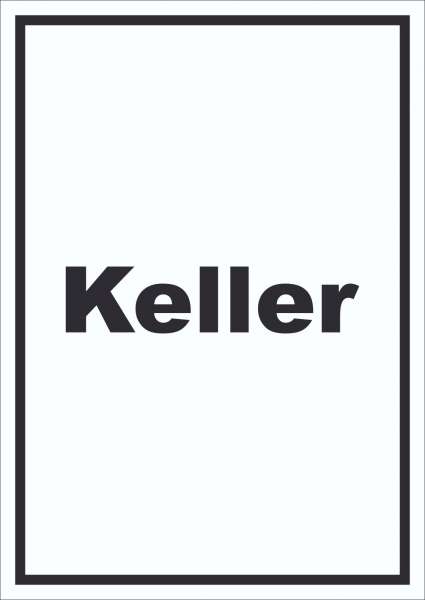 Keller Schild mit Text hochkant