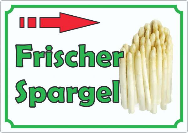 Werbeaufkleber Aufkleber Spargel mit Pfeil nach rechts