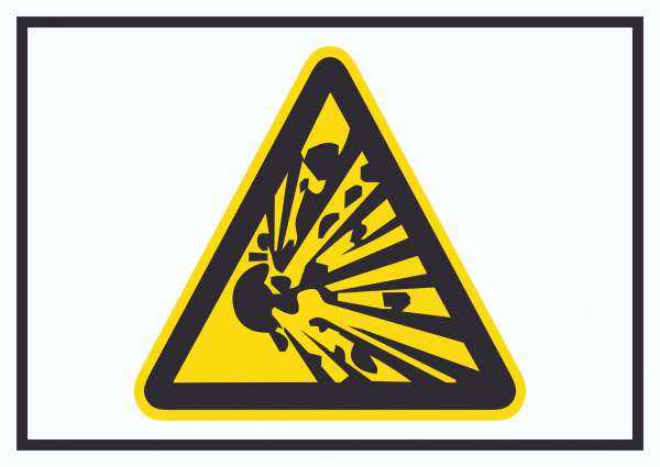 Vorsicht Explosivstoffe Symbol Schild