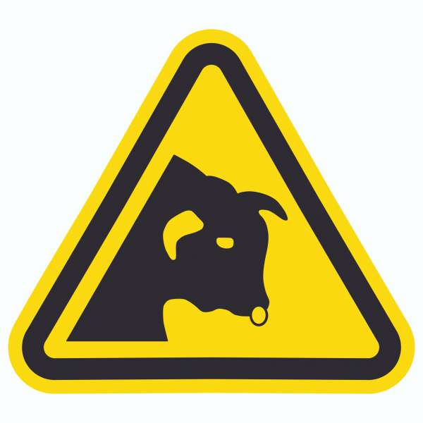 Achtung Stier Symbol Aufkleber Dreieck