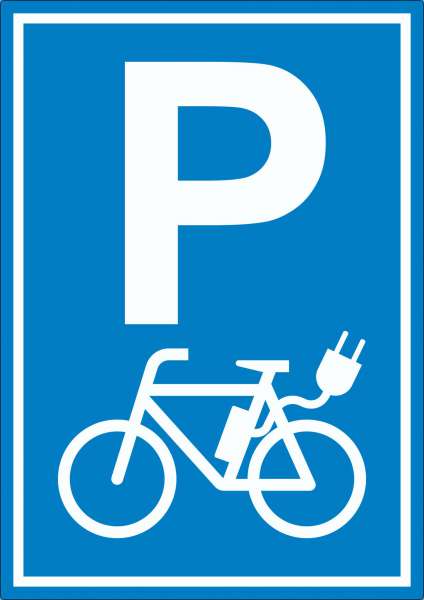 Parkplatz E-Bike Elektrorad Aufkleber