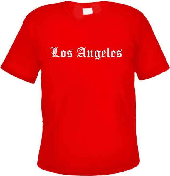 Los Angeles Herren T-Shirt - Altdeutsch - Rotes Tee Shirt