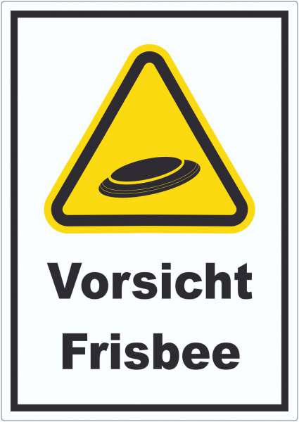 Vorsicht Frisbee Aufkleber