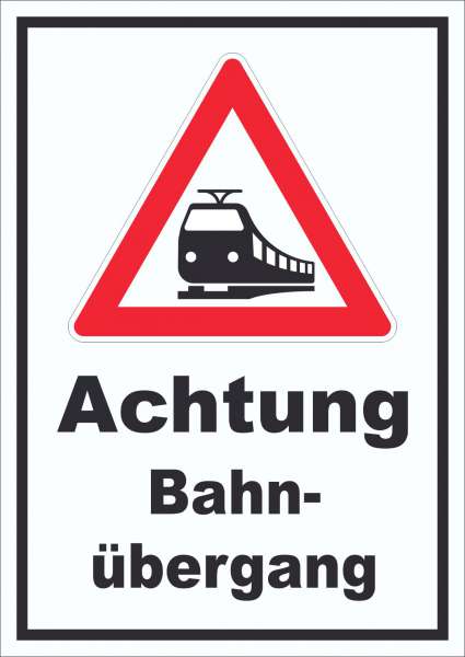 Schild Achtung Bahnübergang