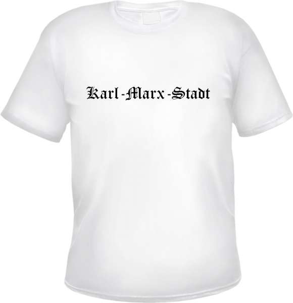Karl-Marx-Stadt Herren T-Shirt - Altdeutsch - Weißes Tee Shirt
