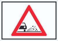 Schild Achtung Splitt Schotter Symbol Schild Achtung Splitt Schotter Symbol