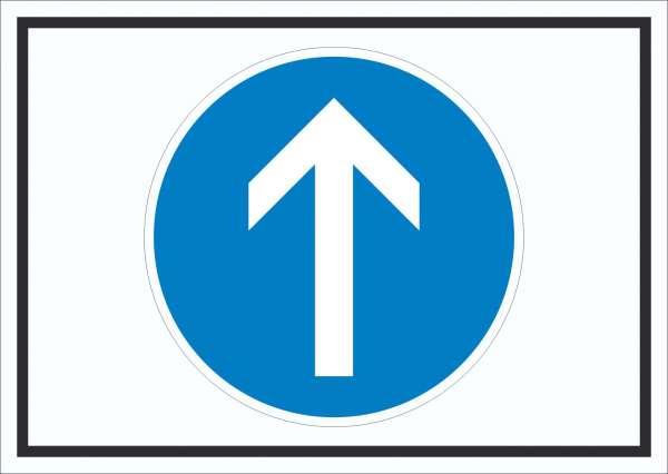 Schild Fahrtrichtung geradeaus Symbol