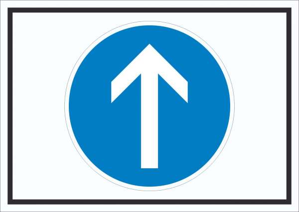 Schild Fahrtrichtung geradeaus Symbol