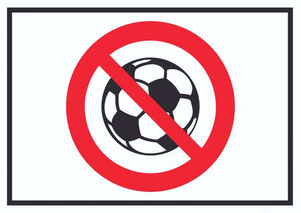Ballspielen verboten Symbol Schild