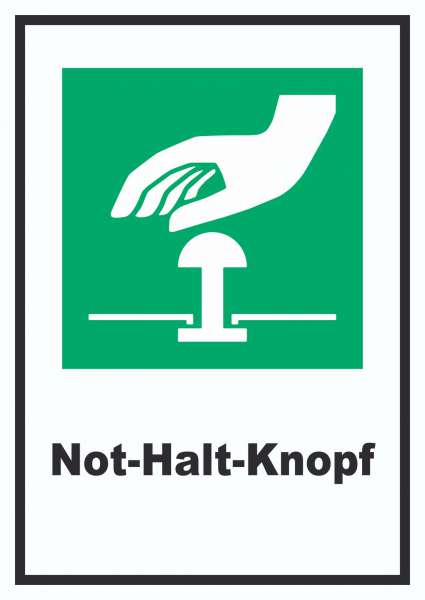 Not-Halt-Knopf Schild